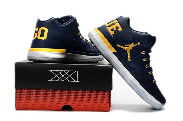 N A J XXXI 31 Low Michigan Wolverines College Navy Amarillo White Men's Basketball Sneakers - Obeezi