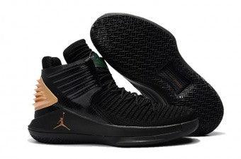 N A Jordan XXXII 32 Black Gold Spectrum Sneakers Men's Basketball Shoes - Obeezi
