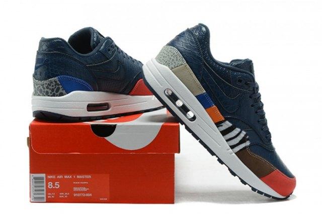 N A M 1 Master Snakeskin Pattern Men's Casual Running Shoes Dark Blue - Obeezi