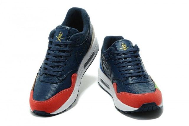 N A M 1 Master Snakeskin Pattern Men's Casual Running Shoes Dark Blue - Obeezi