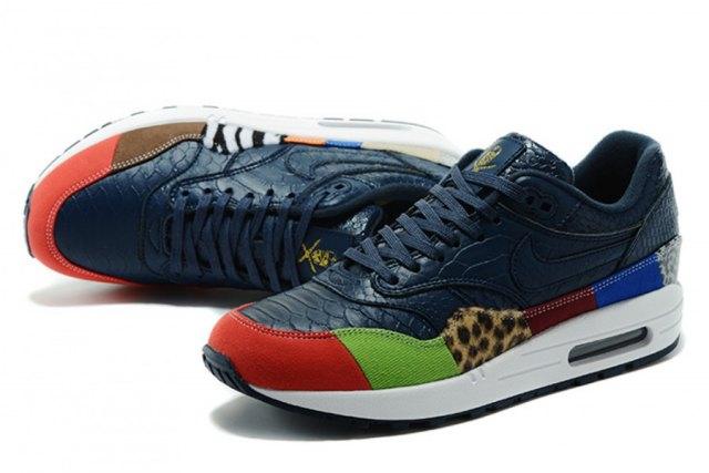N A M 1 Master Snakeskin Pattern Men's Casual Running Shoes Dark Blue - Obeezi