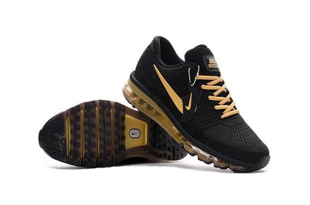 N A M 2017 KPU Black Gold Men's Running Shoes - Obeezi