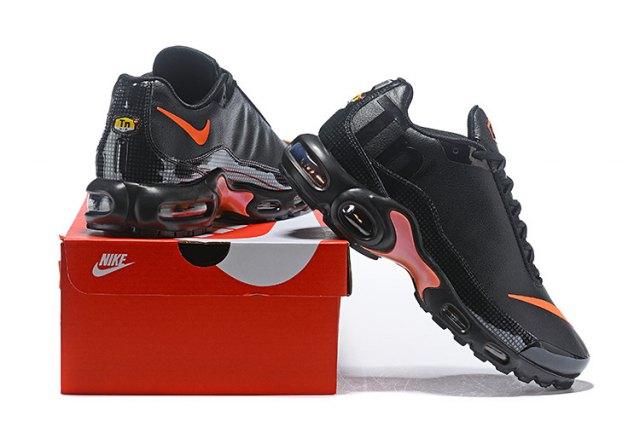 N A M Plus Tn Mercurial SE BG GS Black Orange Silver Trainers Running Sneakers - Obeezi