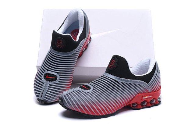 N A M Plus v 50 Cent Shox Grey Red Black Shox Nz Mens Athletic Running Shoes Trainers - Obeezi