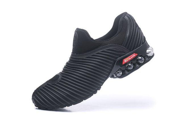 N A M Plus v 50 Cent Shox Triple Black Shox Nz Mens Athletic Running Shoes Trainers - Obeezi