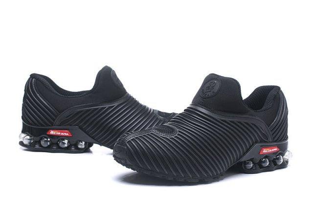 N A M Plus v 50 Cent Shox Triple Black Shox Nz Mens Athletic Running Shoes Trainers - Obeezi