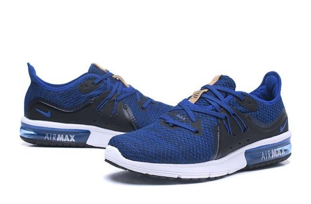 N A M Sequent Royal Blue White Black Men's Running Shoes Sneakers - Obeezi