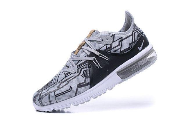 N A M Sequent Wolf Grey White Men's Running Shoes Sneakers - Obeezi