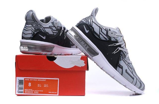 N A M Sequent Wolf Grey White Men's Running Shoes Sneakers - Obeezi