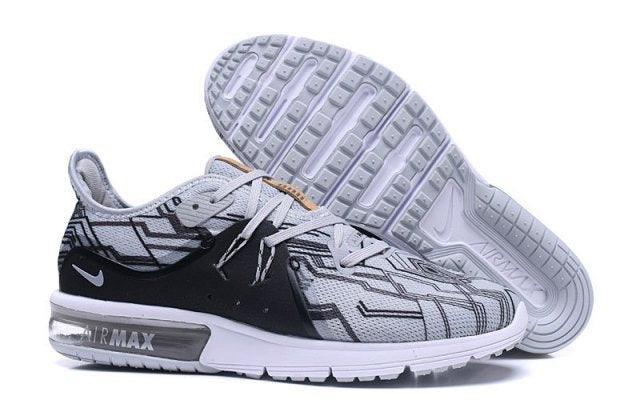 N A M Sequent Wolf Grey White Men's Running Shoes Sneakers - Obeezi