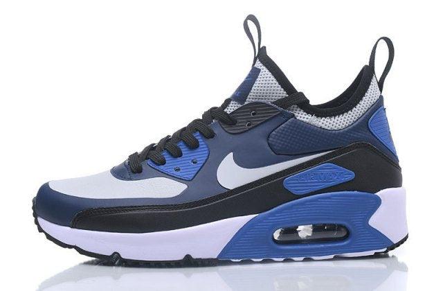 N A Max 90 Mid NS GPX White Blue Black Men's Running Sneakers - Obeezi