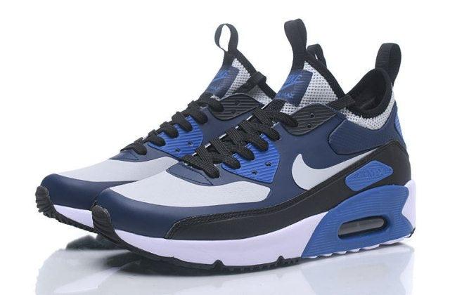 N A Max 90 Mid NS GPX White Blue Black Men's Running Sneakers - Obeezi