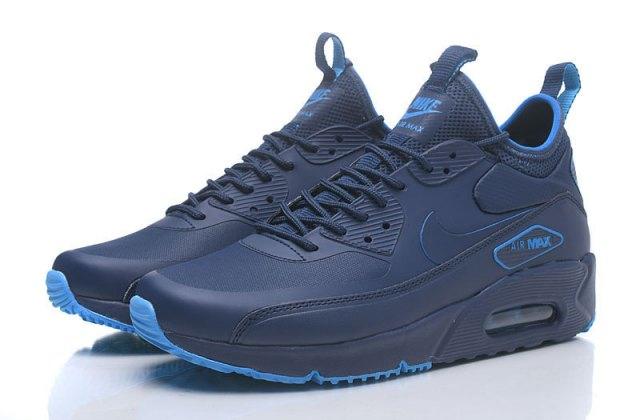 N A Max 90 Ultra Mid winter Navy Blue Men's Running sneaker- Navy Blue - Obeezi