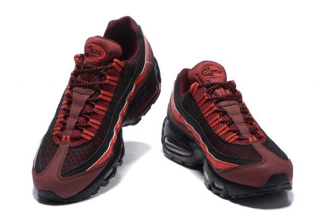 N A Max 95 Essential Red Black University Men's Casual Trainers Running Shoes - Obeezi