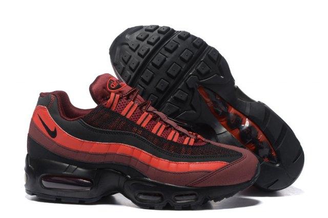 N A Max 95 Essential Red Black University Men's Casual Trainers Running Shoes - Obeezi