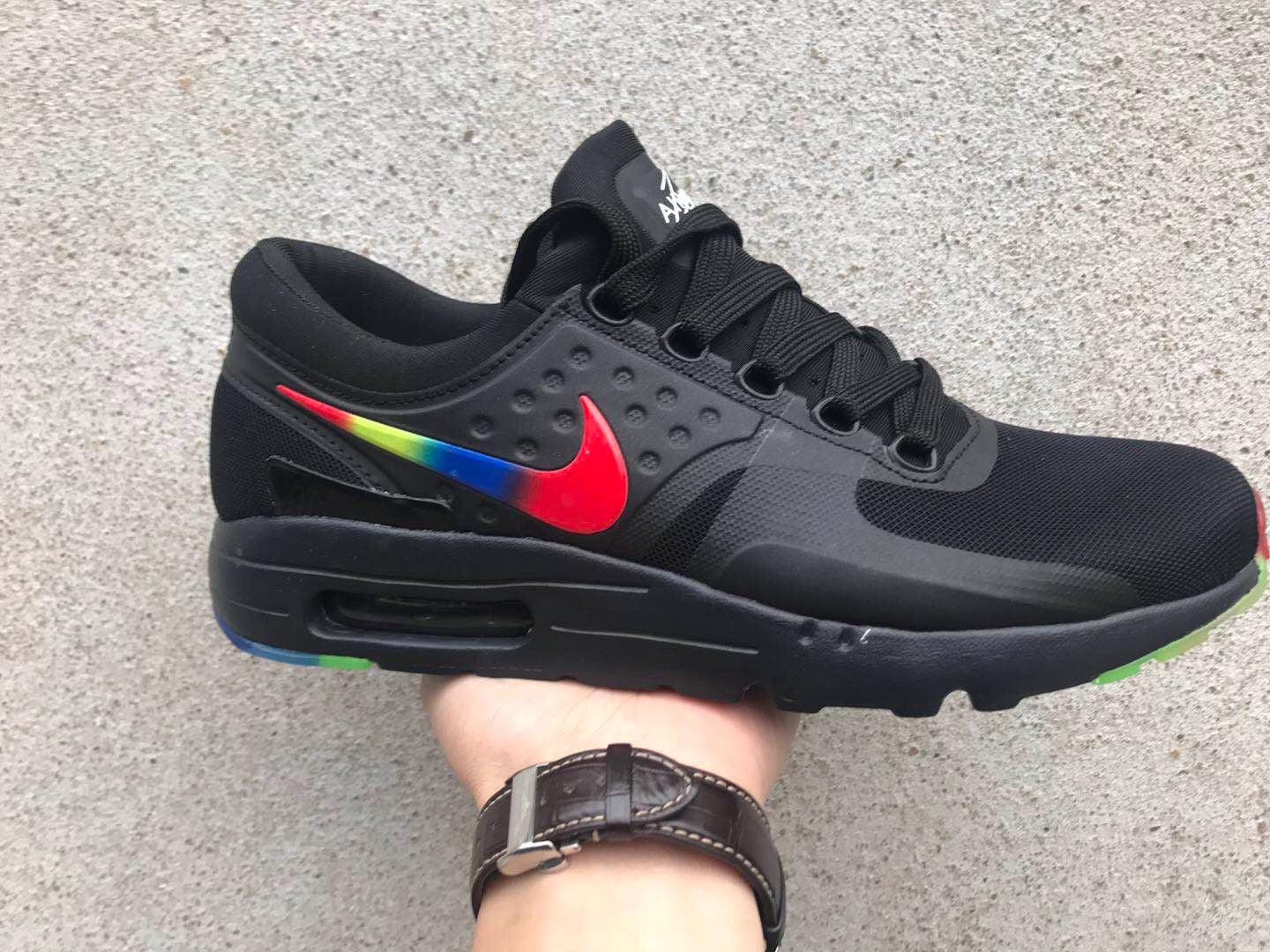 N A Max Zero QS Black Rainbow Sneakers - Obeezi