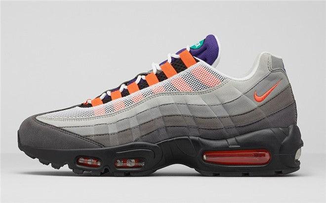 N Air Max 95 Black/Grey/Orange/Green/Purple Sneakers - Obeezi