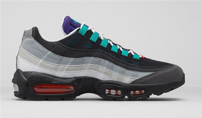 N Air Max 95 Black/Grey/Orange/Green/Purple Sneakers - Obeezi