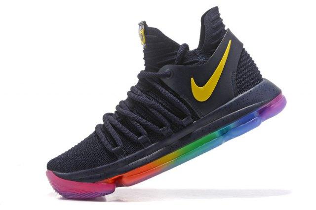 N KD X 10 Black Yellow Multi-Color Men's Basketball Sneakers - Obeezi
