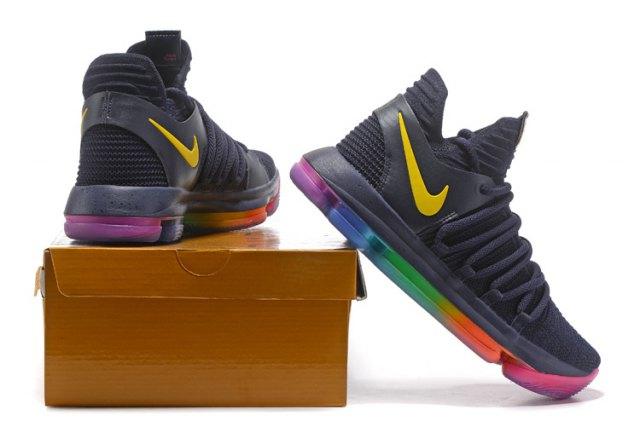 N KD X 10 Black Yellow Multi-Color Men's Basketball Sneakers - Obeezi