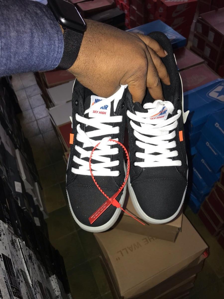 N OFF White X AIR Jordan Skyhigh Black Women's Men's Casual Sneakers - Obeezi