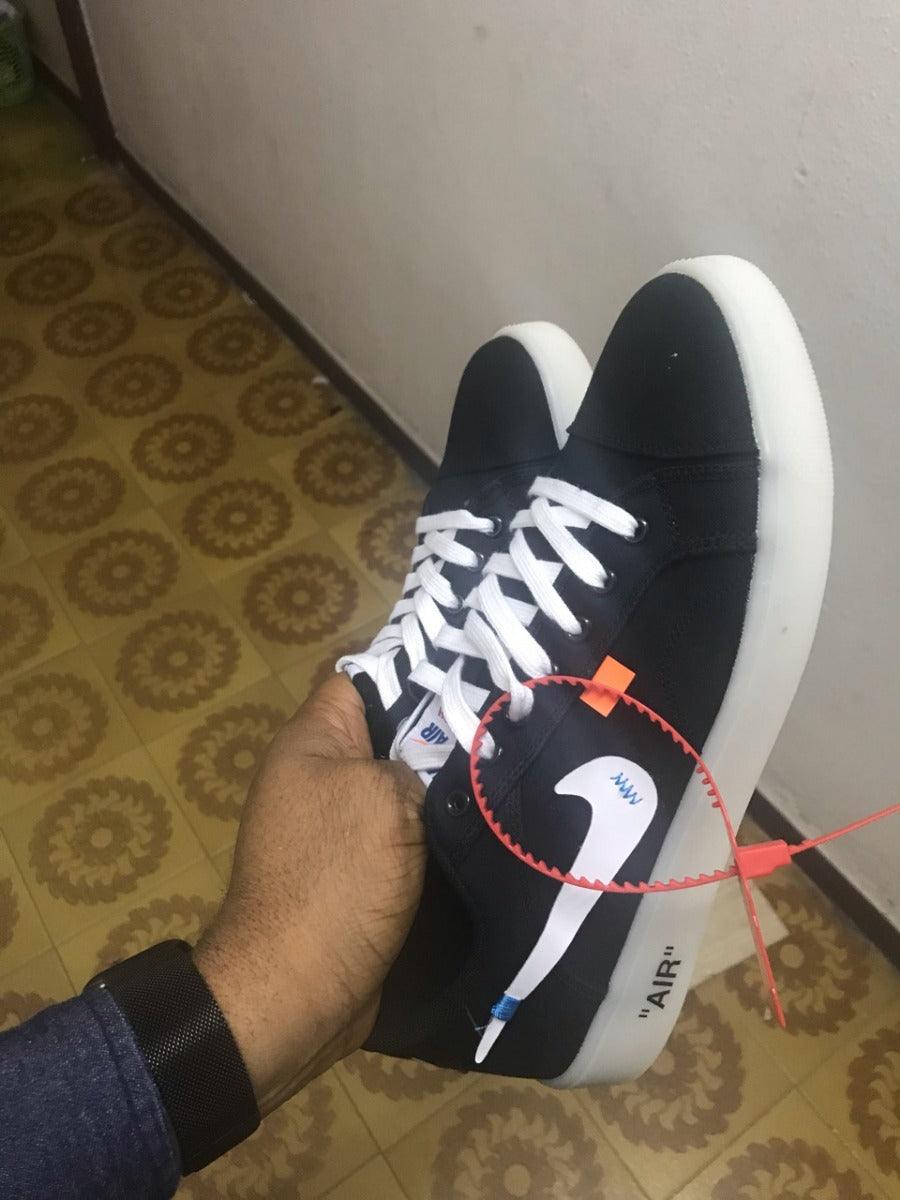 N OFF White X AIR Jordan Skyhigh Black Women's Men's Casual Sneakers - Obeezi