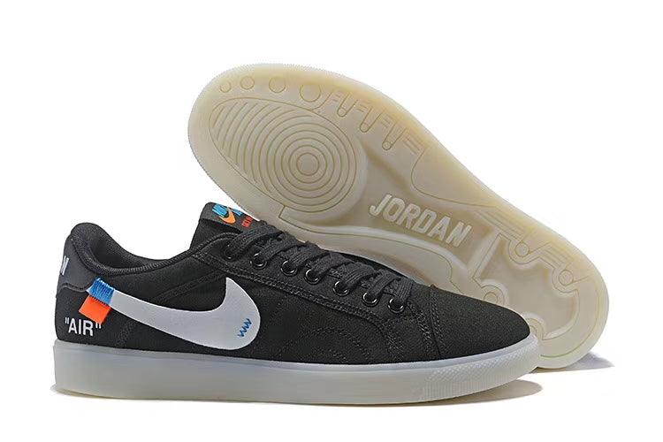 N OFF White X AIR Jordan Skyhigh Black Women's Men's Casual Sneakers - Obeezi