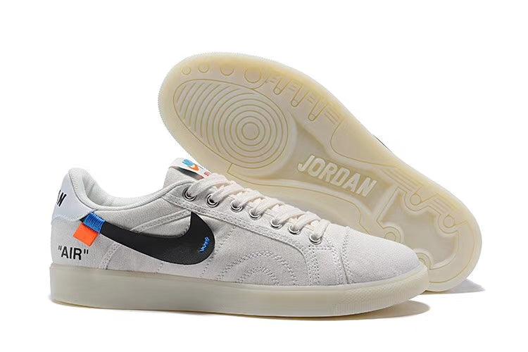 N OFF White X AIR Jordan Skyhigh White Black Women's Men's Casual Sneakers - Obeezi