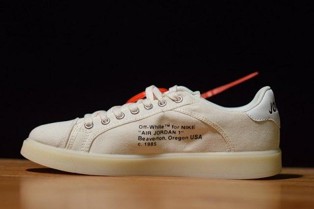 N OFF White X AIR Jordan Skyhigh White Black Women's Men's Casual Sneakers - Obeezi