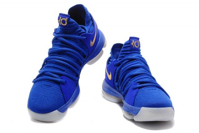 N Zoom KD 10 EP Royal Blue Gold Kevin Durant Men's Basketball Sneakers - Obeezi