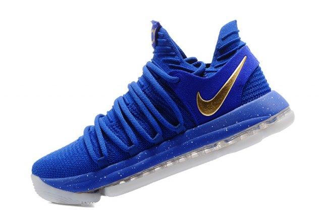 N Zoom KD 10 EP Royal Blue Gold Kevin Durant Men's Basketball Sneakers - Obeezi