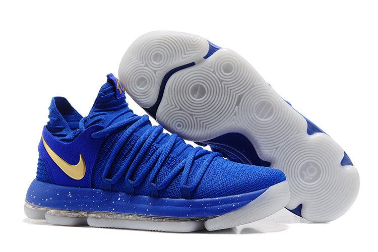 N Zoom KD 10 EP Royal Blue Gold Kevin Durant Men's Basketball Sneakers - Obeezi