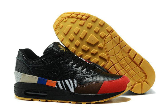 NA Max 1 Master Atmos Safari Black University Red International Blue Multi-Color Men's Running Shoes - Obeezi