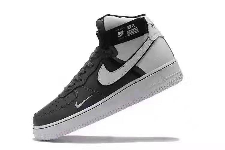 NAF 1 Mid Black and White Hightops Sneakers - Obeezi