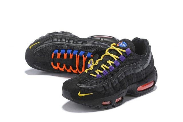 NAM 95 Black Gold Blue Orange Men's Casual Running Sneakers - Obeezi