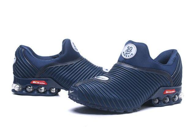 NAM Plus 2018.5 50 Cent Navy Blue White Shox Mens Athletic Running Sneaker - Obeezi