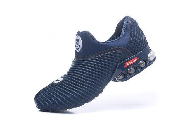 NAM Plus 2018.5 50 Cent Navy Blue White Shox Mens Athletic Running Sneaker - Obeezi