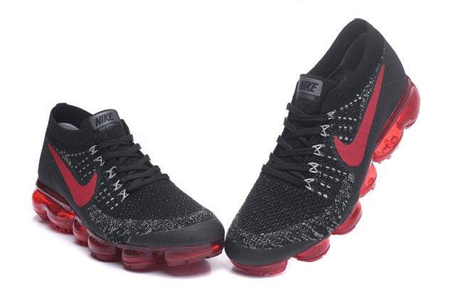 NAM VaporMax Flyknit Team Red Black Men's Running Trainers - Obeezi