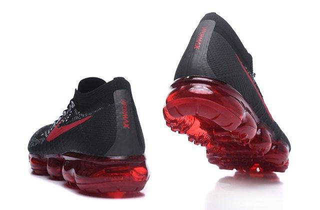 NAM VaporMax Flyknit Team Red Black Men's Running Trainers - Obeezi