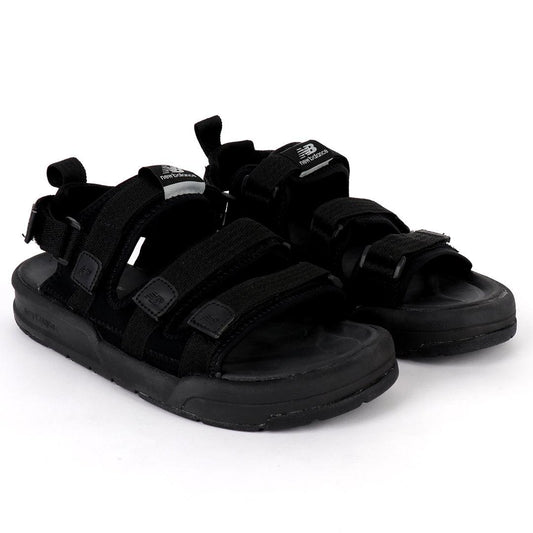 NB Three Straps All Black Sandals - Obeezi.com