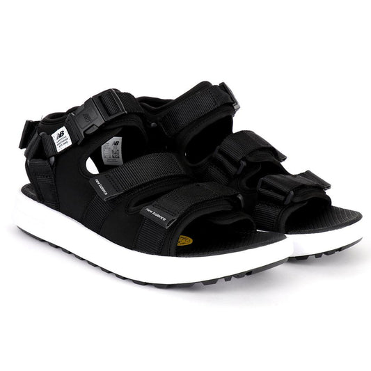 NB Three Straps All Black With White Sole Sandal - Obeezi.com