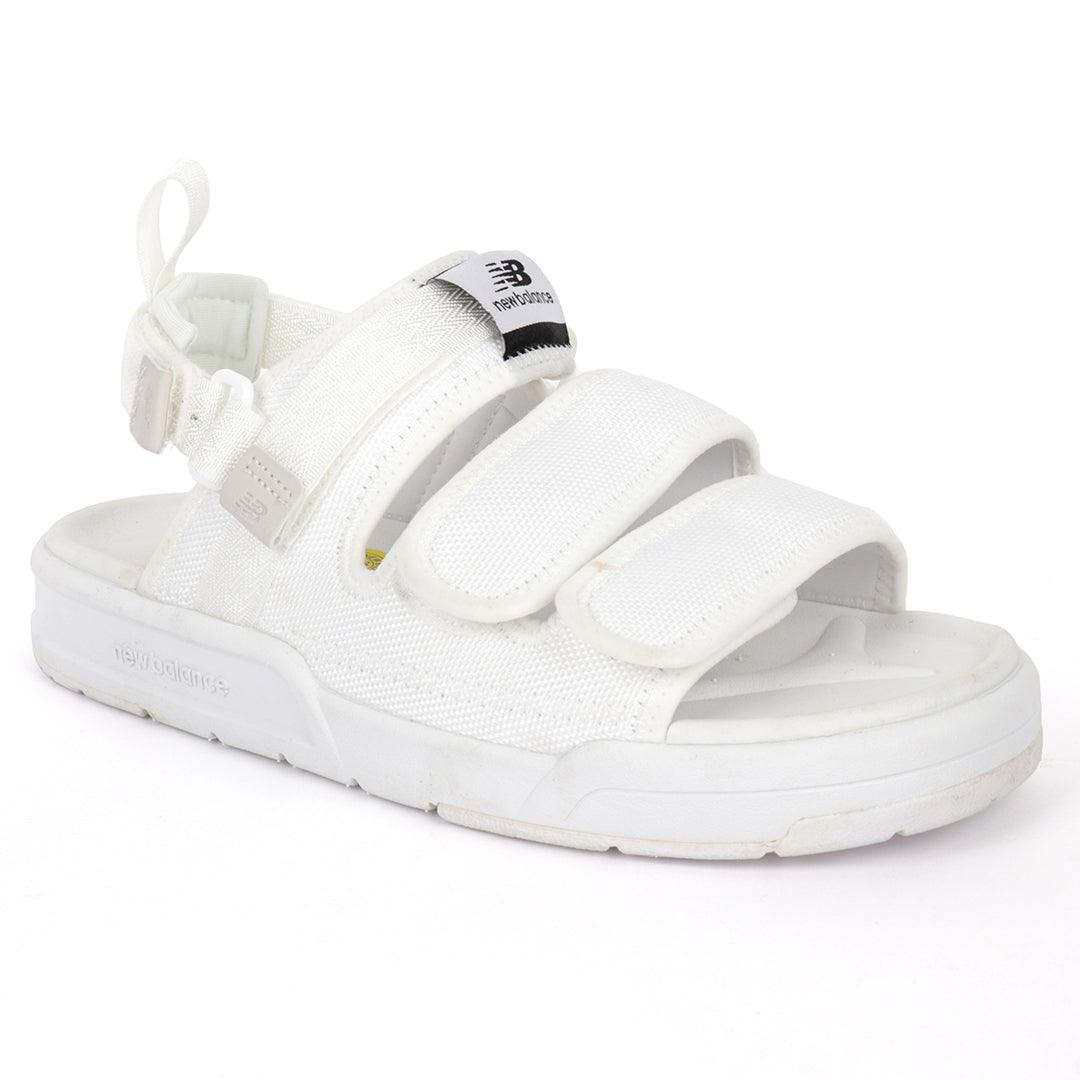 NB Three Straps All White Sandals - Obeezi.com