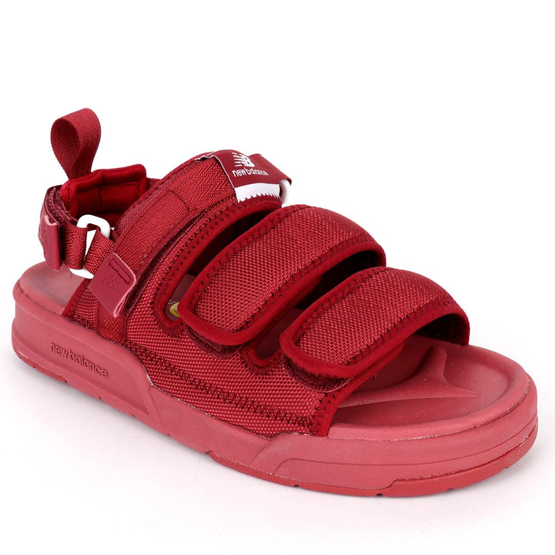 NB Three Straps All Wine Sandals - Obeezi.com