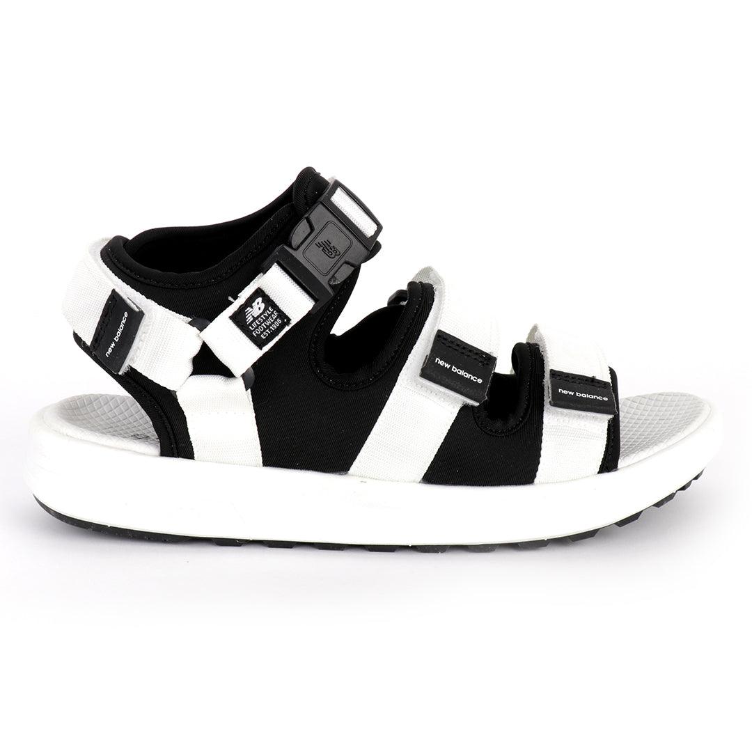 NB Three Straps Black And White Mens' Sandal - Obeezi.com
