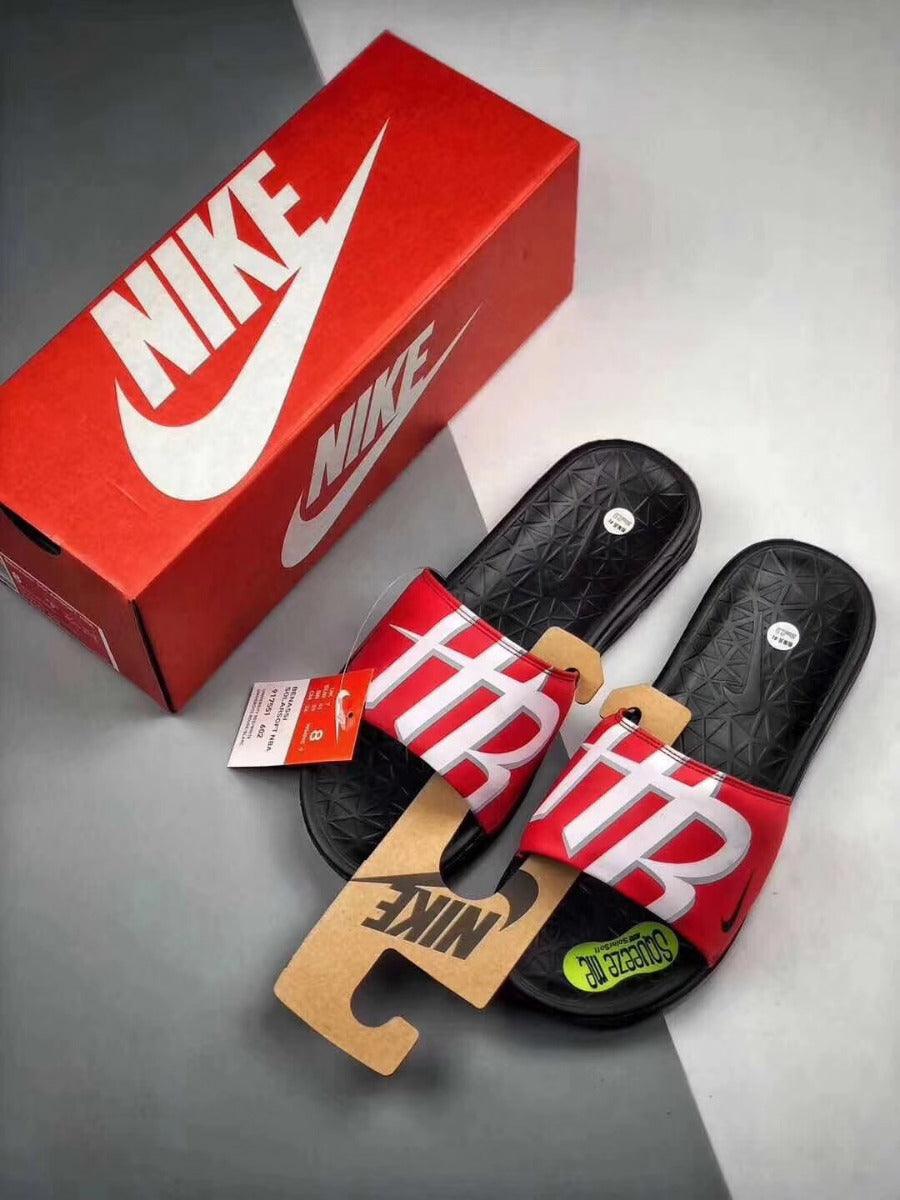 NBA Houston Benassi Slide Black and Red - Obeezi