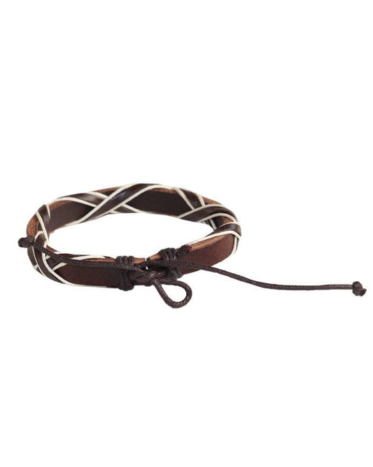 New Real brown Leather Bracelet Summer Style Casual Sport Men's Bracelet - Obeezi.com