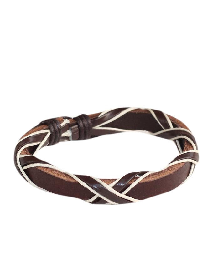 New Real brown Leather Bracelet Summer Style Casual Sport Men's Bracelet - Obeezi.com