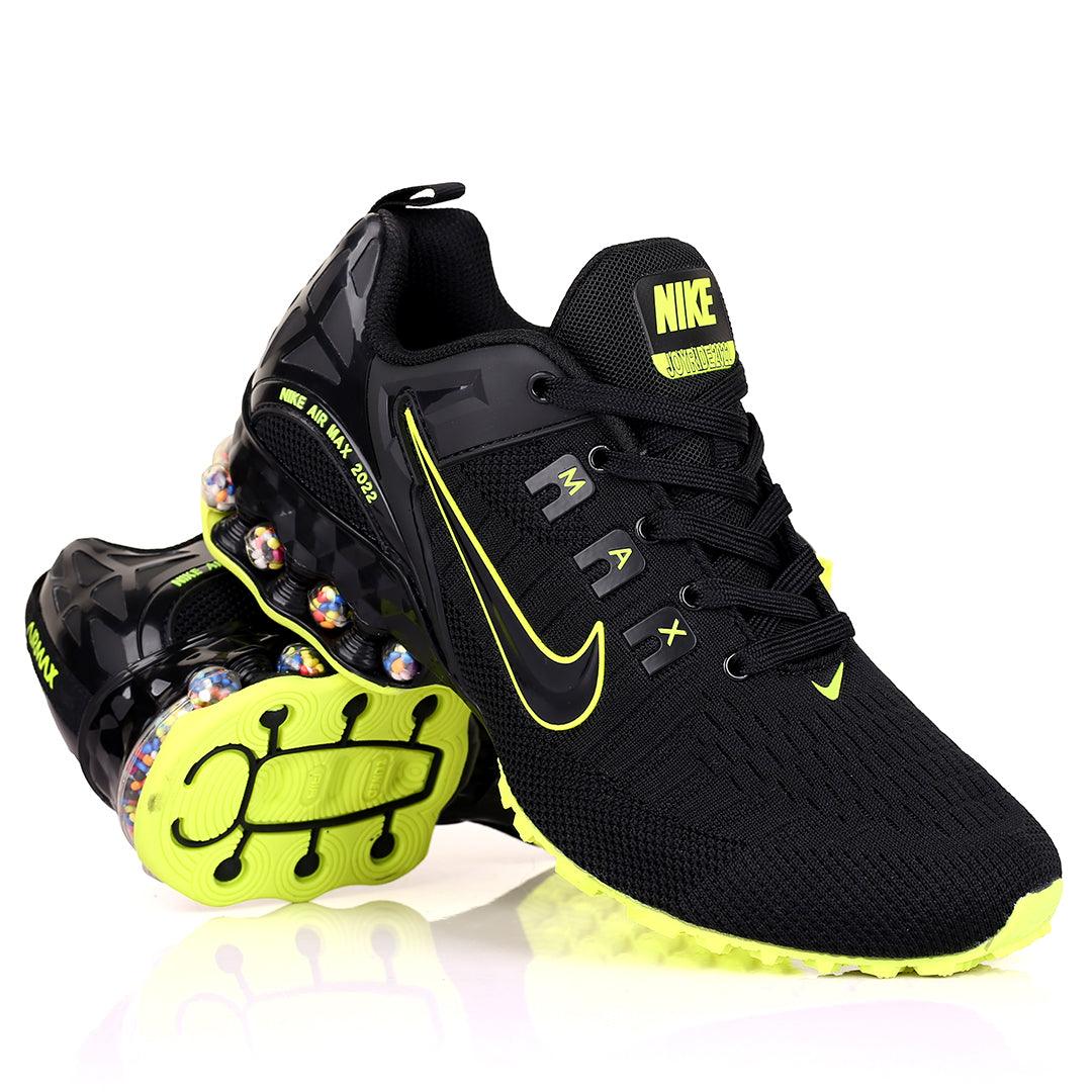 NK 2022 Joyride Black With Lemon Design Sneakers - Obeezi.com