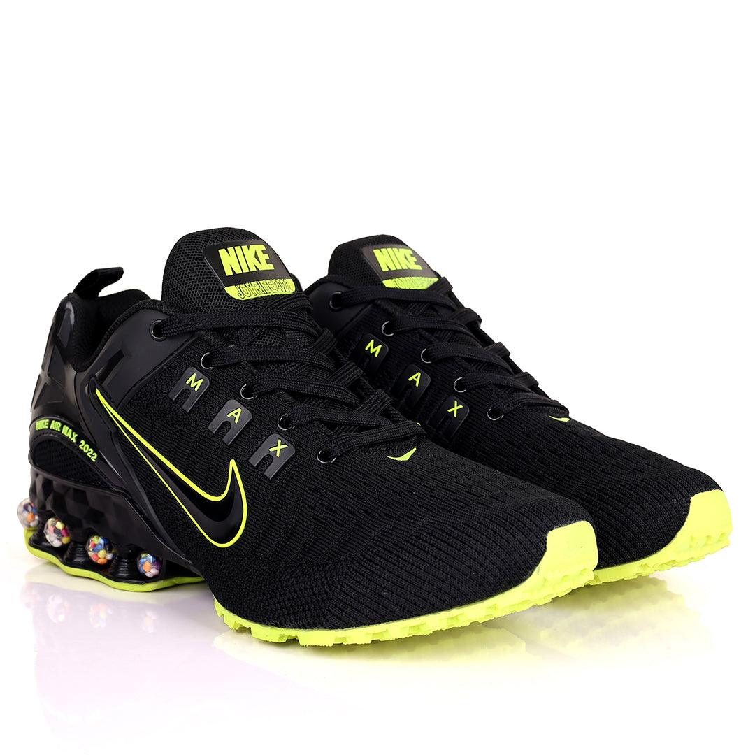NK 2022 Joyride Black With Lemon Design Sneakers - Obeezi.com