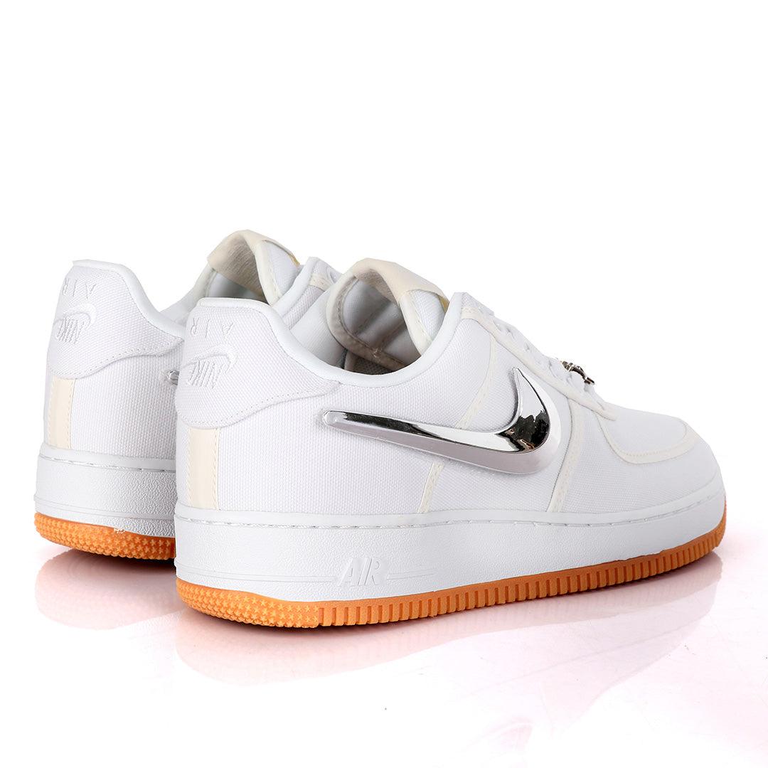 NK AF-1 Detachable Silver Logo White Sneakers With LV Head Cover - Obeezi